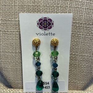 Unique Vintage Beaded Earrings #423 Handmade by Violette Grace